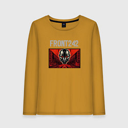 Лонгслив хлопковый женский Front 242 - tour with fla, цвет: горчичный