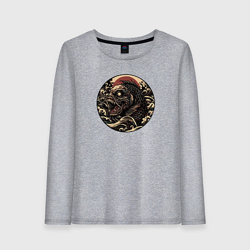 Женский лонгслив Жуткая рыба монстр / Меланж – фото 1