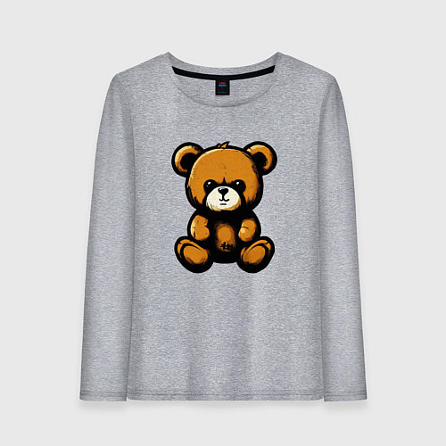 Женский лонгслив Тедди медведь / Меланж – фото 1