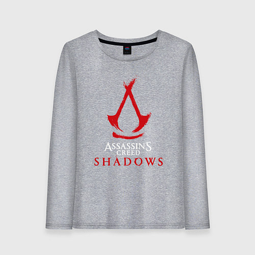 Женский лонгслив Assassins creed shadows logo / Меланж – фото 1