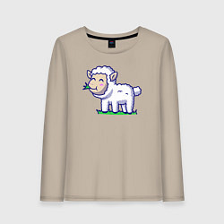 Женский лонгслив Овечка на лугу