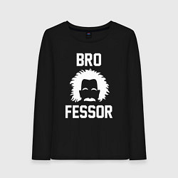Лонгслив хлопковый женский Brofessor - Эйнштейн бро, цвет: черный