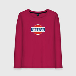Лонгслив хлопковый женский Nissan avto brend, цвет: маджента