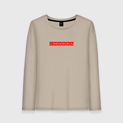 Женский лонгслив Honda red logo