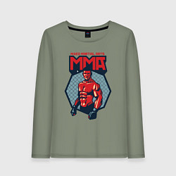 Лонгслив хлопковый женский MMA warrior, цвет: авокадо