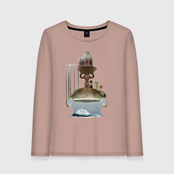Лонгслив хлопковый женский Bloodborne - Ром, праздный паук, цвет: пыльно-розовый