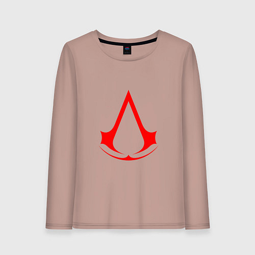 Женский лонгслив Red logo of assassins / Пыльно-розовый – фото 1