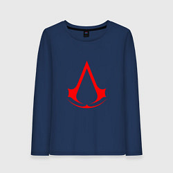 Лонгслив хлопковый женский Red logo of assassins, цвет: тёмно-синий