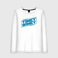 Лонгслив хлопковый женский Timey wimey wibbly wobbly, цвет: белый