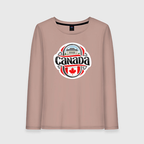 Женский лонгслив Canada country / Пыльно-розовый – фото 1
