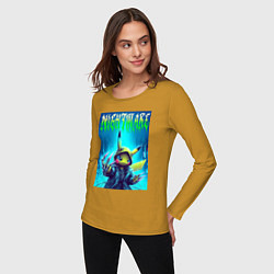 Лонгслив хлопковый женский Pikachu - nightmare ai art fantasy, цвет: горчичный — фото 2