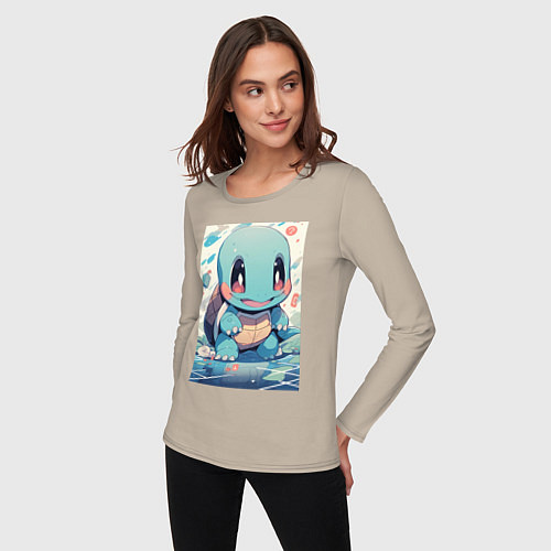 Женский лонгслив Покемон Сквиртл / Миндальный – фото 3