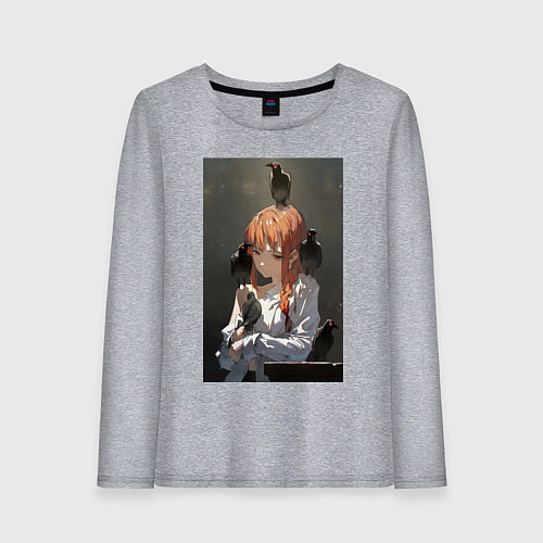 Женский лонгслив Человек-бензопила Макима вороны / Меланж – фото 1