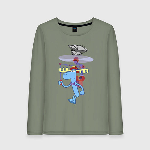 Женский лонгслив Lumpy helicopter лось / Авокадо – фото 1
