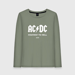 Лонгслив хлопковый женский AC DC - Highway to hell 1979, цвет: авокадо