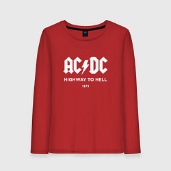 Лонгслив хлопковый женский AC DC - Highway to hell 1979, цвет: красный