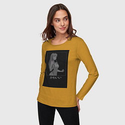 Лонгслив хлопковый женский Милый во Франксе Зеро Ту в купальнике, цвет: горчичный — фото 2