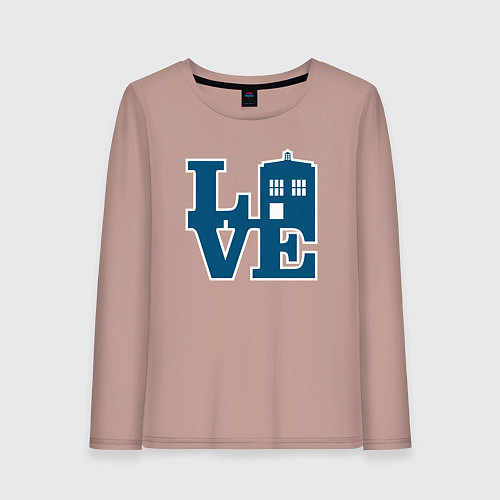 Женский лонгслив Love doctor who / Пыльно-розовый – фото 1