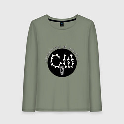 Лонгслив хлопковый женский Логотип СВШ, цвет: авокадо