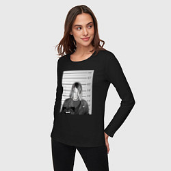 Лонгслив хлопковый женский Курт Кобейн арестован, цвет: черный — фото 2