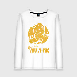 Лонгслив хлопковый женский Vault boy like print, цвет: белый