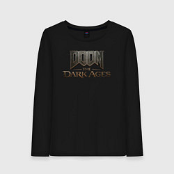 Лонгслив хлопковый женский Doom the dark ages logo, цвет: черный