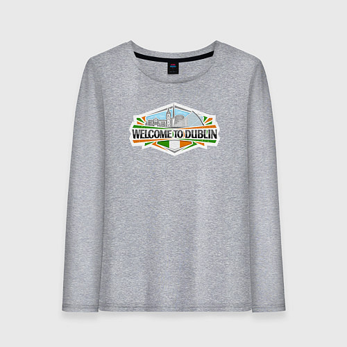 Женский лонгслив Добро пожаловать в Дублин / Меланж – фото 1