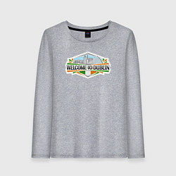 Лонгслив хлопковый женский Добро пожаловать в Дублин, цвет: меланж