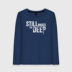 Лонгслив хлопковый женский Still wakes the deep logo, цвет: тёмно-синий