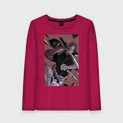 Лонгслив хлопковый женский Магическая битва Тодзи Фусигуро с ножами, цвет: маджента