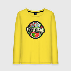 Лонгслив хлопковый женский Portugal, цвет: желтый