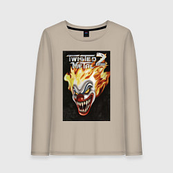 Лонгслив хлопковый женский Twisted metal 2 - clown head, цвет: миндальный