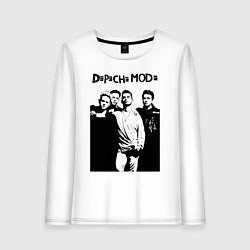 Лонгслив хлопковый женский Depeche mode all, цвет: белый