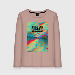 Лонгслив хлопковый женский Nirvana nevermind album, цвет: пыльно-розовый