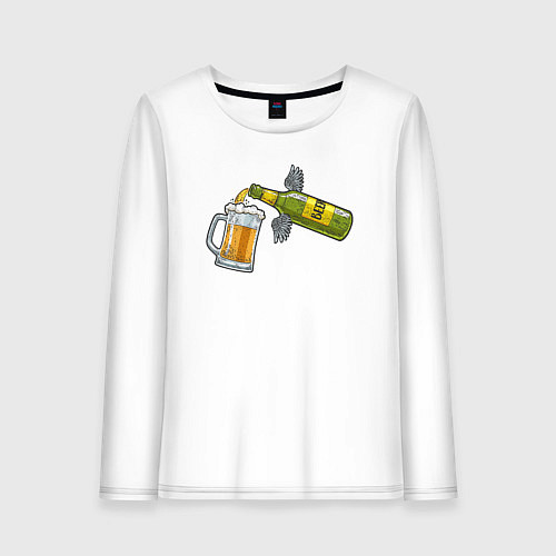 Женский лонгслив Ангельское пиво / Белый – фото 1