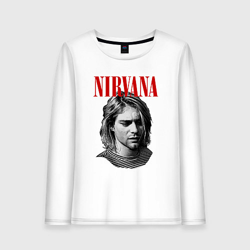 Женский лонгслив Nirvana kurt donald cobain / Белый – фото 1