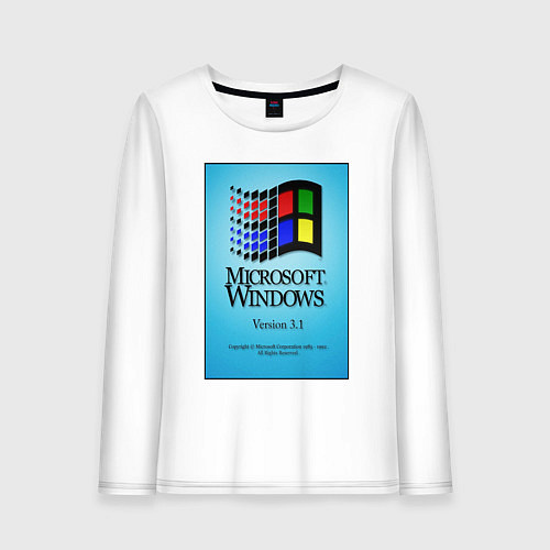 Женский лонгслив Windows 3 / Белый – фото 1