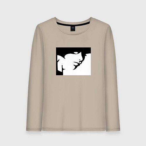 Женский лонгслив Застенчивая незнакомка / Миндальный – фото 1