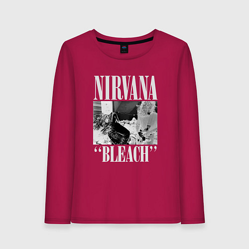 Женский лонгслив Nirvana bleach black album / Маджента – фото 1