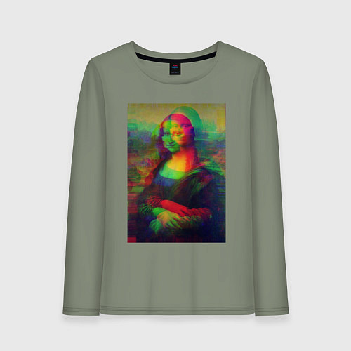Женский лонгслив Мона Лиза с глюками / Авокадо – фото 1