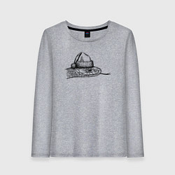 Лонгслив хлопковый женский Змей новогодний, цвет: меланж