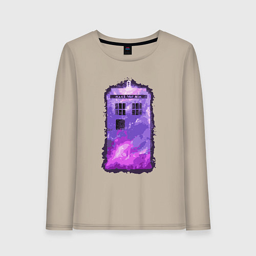 Женский лонгслив Violet tardis / Миндальный – фото 1