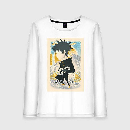 Женский лонгслив Магическая битва Мэгуми Фусигуро тень / Белый – фото 1