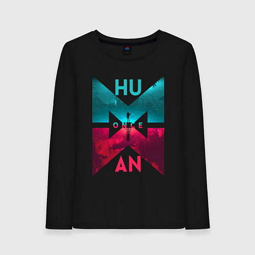 Женский лонгслив Once human logotype / Черный – фото 1