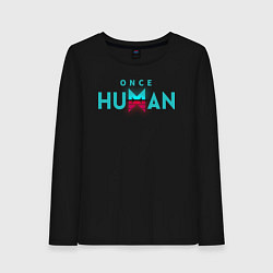 Лонгслив хлопковый женский Once human logo, цвет: черный
