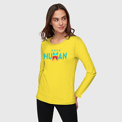Лонгслив хлопковый женский Once human logo, цвет: желтый — фото 2