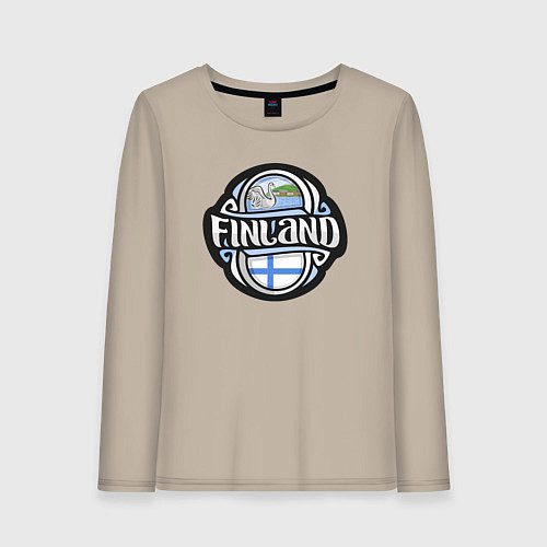 Женский лонгслив Финляндия / Миндальный – фото 1