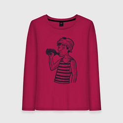 Лонгслив хлопковый женский Алкаш, цвет: маджента