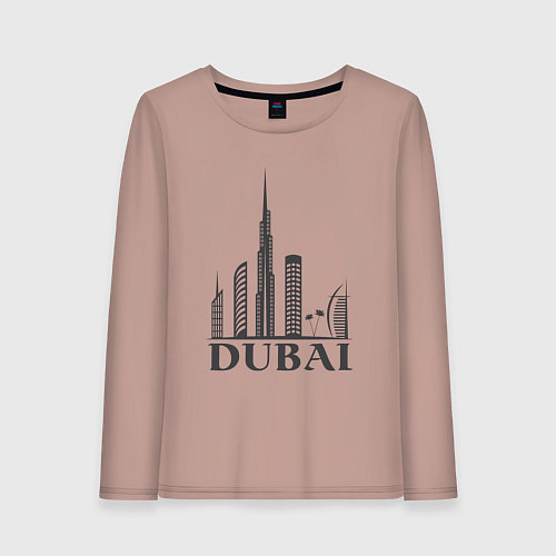 Женский лонгслив Dubai city style / Пыльно-розовый – фото 1