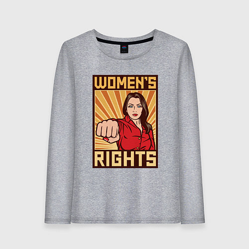 Женский лонгслив Права женщин / Меланж – фото 1